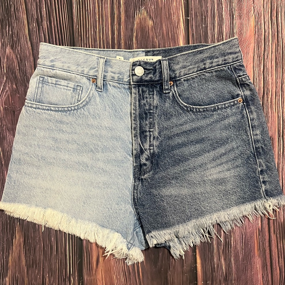 PacSun Black and Gray Jean Shorts